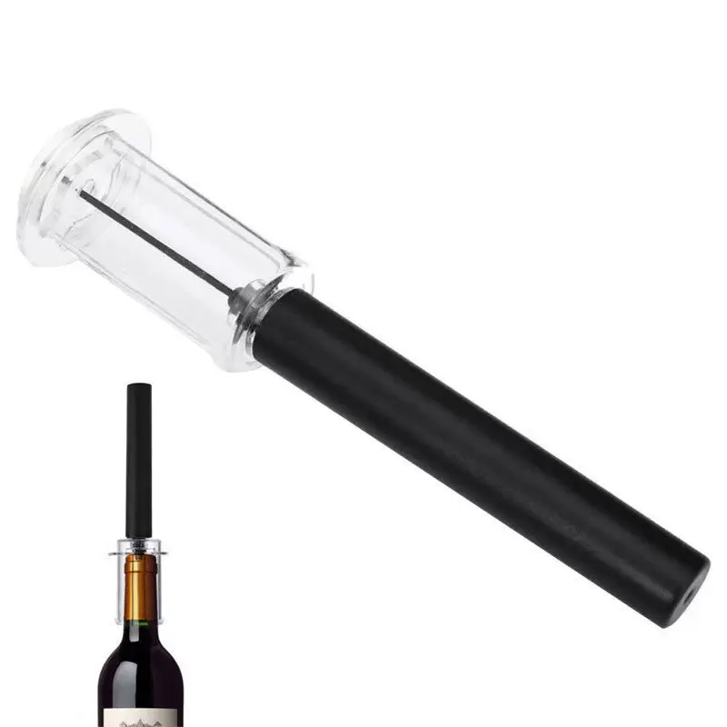 

Air Pressure Type Wine Bottle Opener Stainless Steel Pin Type Bottle Pumps Corkscrew Cork Out Tool Red Wine Opener, Black