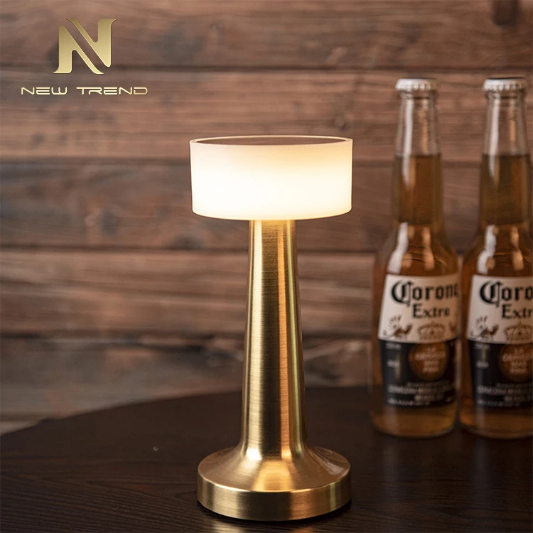 
New product restaurant bar decoration metal abs gold color led table light 