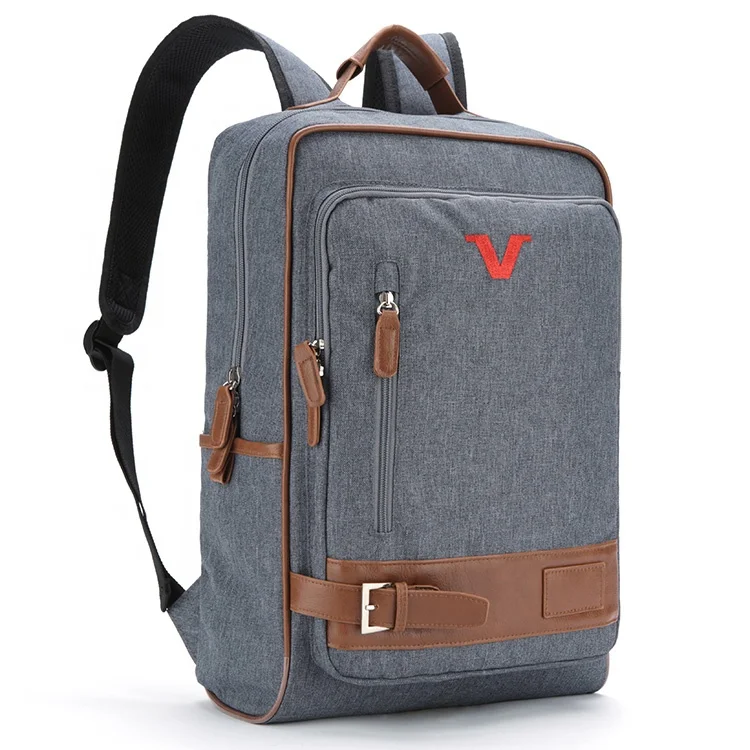 

High Quality Logo Custom Durable Business Travel Bag school laptop Backpack 600D cation polyester Manufacture, Grey or customized color