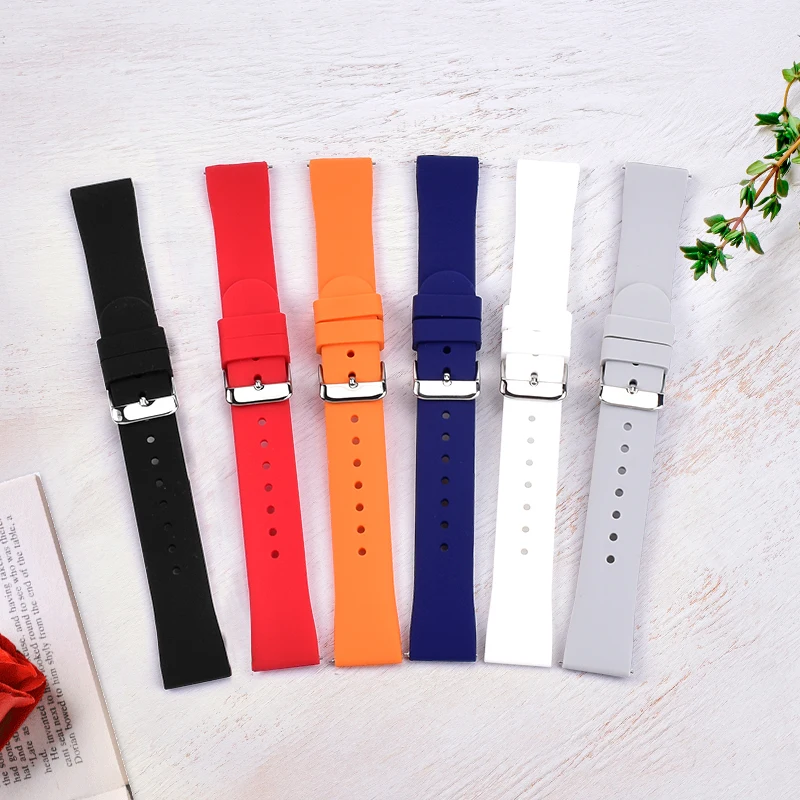 

Fast Delivery 18 mm 20 mm 22 mm Colors Wristband Silicone Rubber Watch Strap