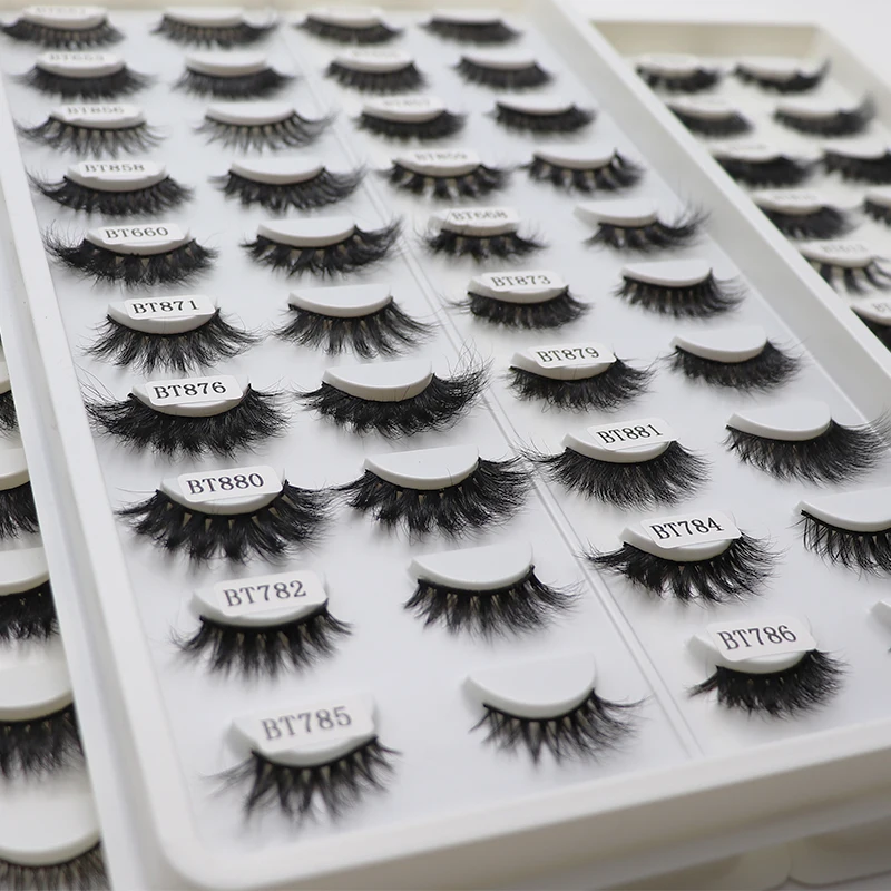 

Make your own brand eyelash vendor private label handmade 25mm fluffy eyelashes supplies, Natural black
