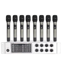 

High quality 8 channel professional uhf wireless handheld microphone for karaoke and stage performances