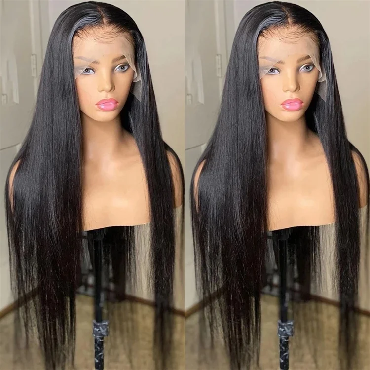 

Wholesale Raw Cuticle Aligned Virgin Hair Vendor 13x6 Hd Transparent Peruvian Straight Human Hair Lace Front Wig Becharm 50 Inch