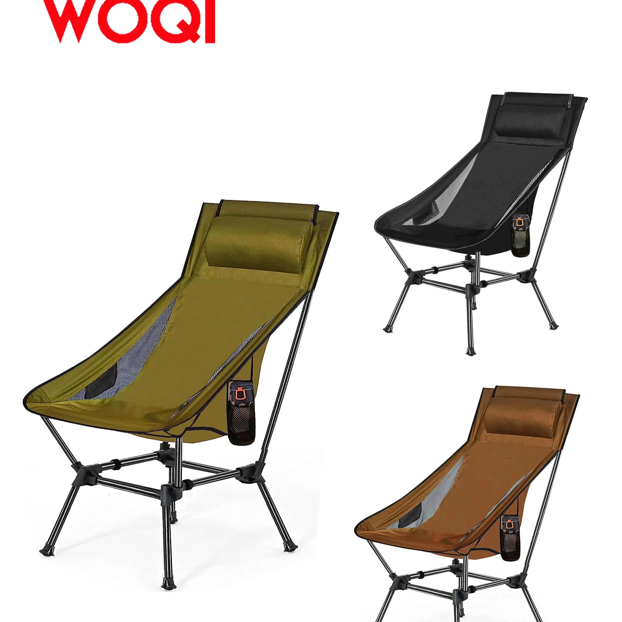 WOQI Camping Chair Two-way Compact Backpack Chair Portable Folding Chair Beach Chair