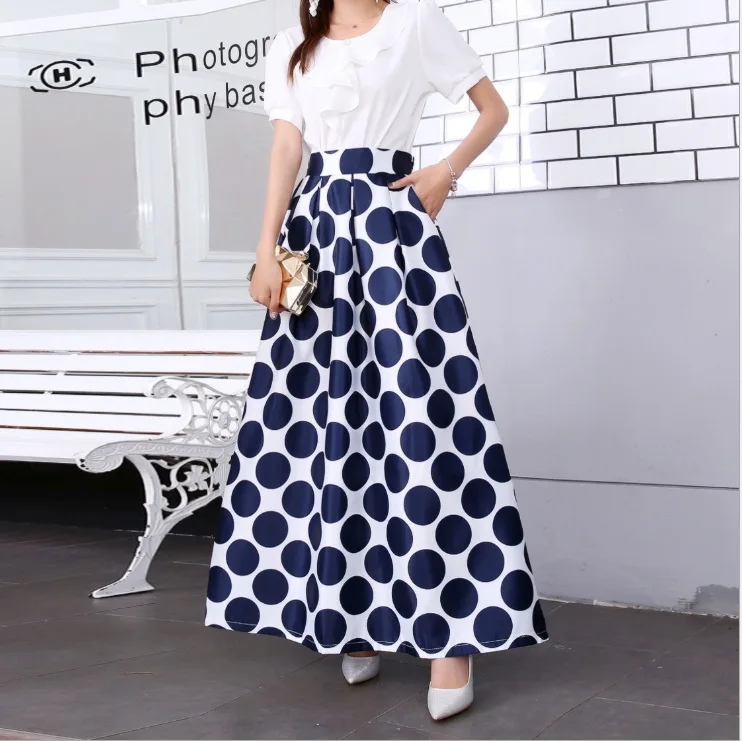 

Spring And Autumn Skirt Women's Hot Sale Retro Polka Dot Big Swing Dress, Shown