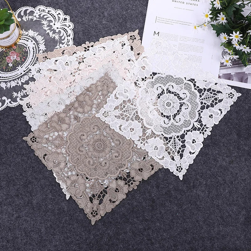 

1pc Lace Coffee Table Placemat Vase Cushion Kettle Cushion Nordic Embroidery Photo Props