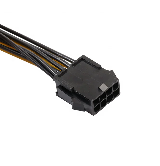 

18AWG 8pin to 2 6+2 pin 30cm pcie 8P to Dual 8Pin GPU Power Extension Splitter Y Cable, Yellow&black