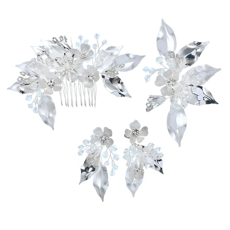 Large Crystal Wedding Jeweled Hair Clips Fancy Decorative Bridal Hair
