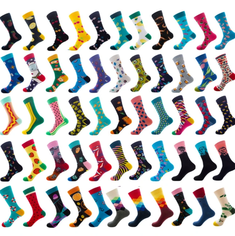 

2022 new style fashion large size men's fruit female socks in tube socks custom logo cotton men marvel sock, As picture