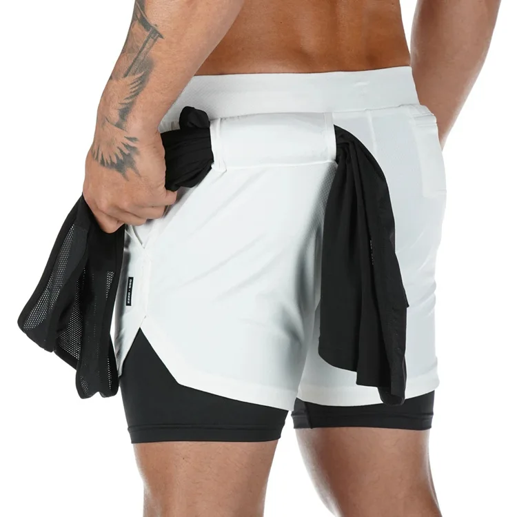 

Gym Shorts 2021 Man Plus Size Basketball Training Breathable Sports Custom Running Gym Shorts 2 Pieces Short Sets for Men, 4 colors