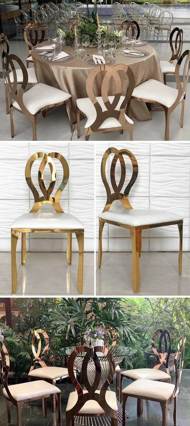 Hot Sale Stainless Steel Gold Wedding Phoenix Chair With Cushion Buy