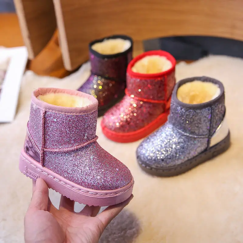 

Wholesale Children's Shoes Snow Boots Unisex 2021 New Winter Boys Thick Plush Shoes Solid Girls Outdoor Warm Short Cotton Boots
