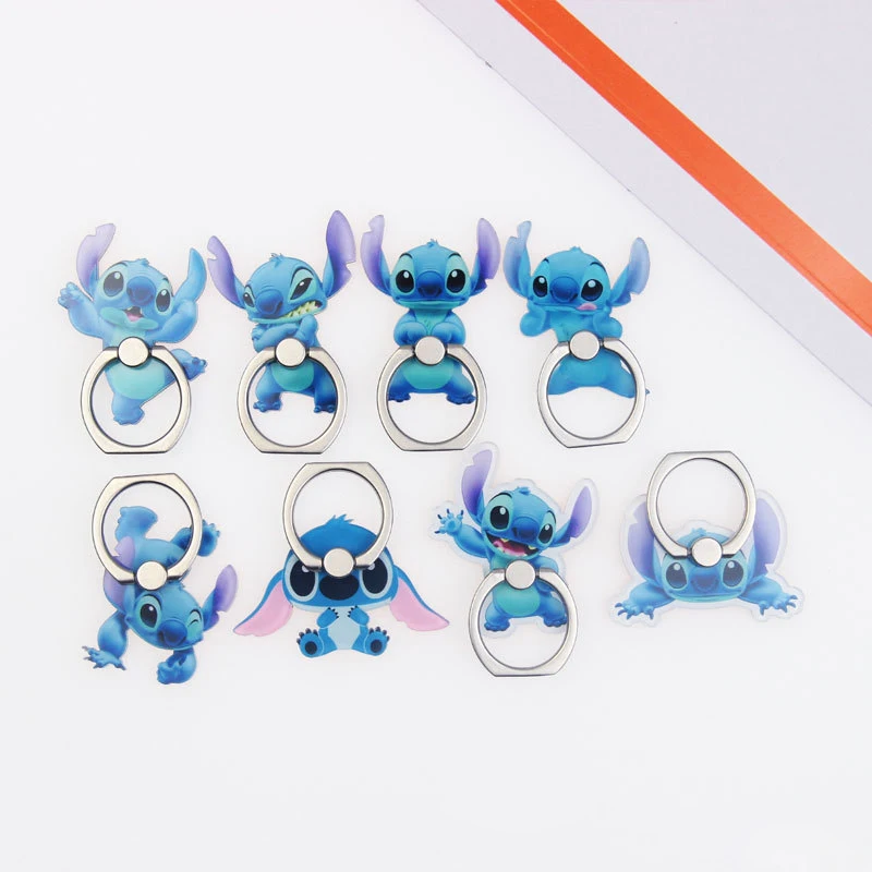 

Phone Stand Holder Small Handsfree Finger Ring Mount Cute Cartoon Stitch Design Grip Accessories for Mobile Phone Iphone Samsung