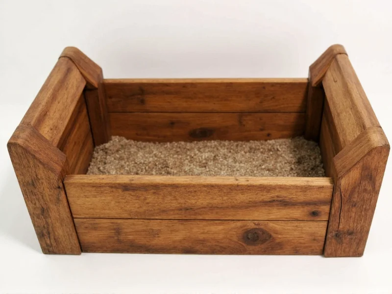 Reclaimed wood DIY litter box construction