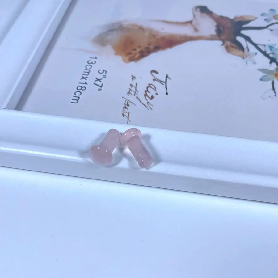 

Hot Seller Rose Quartz Single Flare Plug With Groove Natural Stone Ear Plugs Tunnel Earrings Piercing Jewelry For Lady