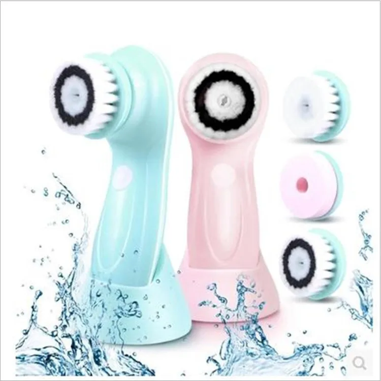 

HZM Factory Wholesale Face care cleaning waterproof 3 in 1 spin spinning face brush facial spin face brush, Blue/pink