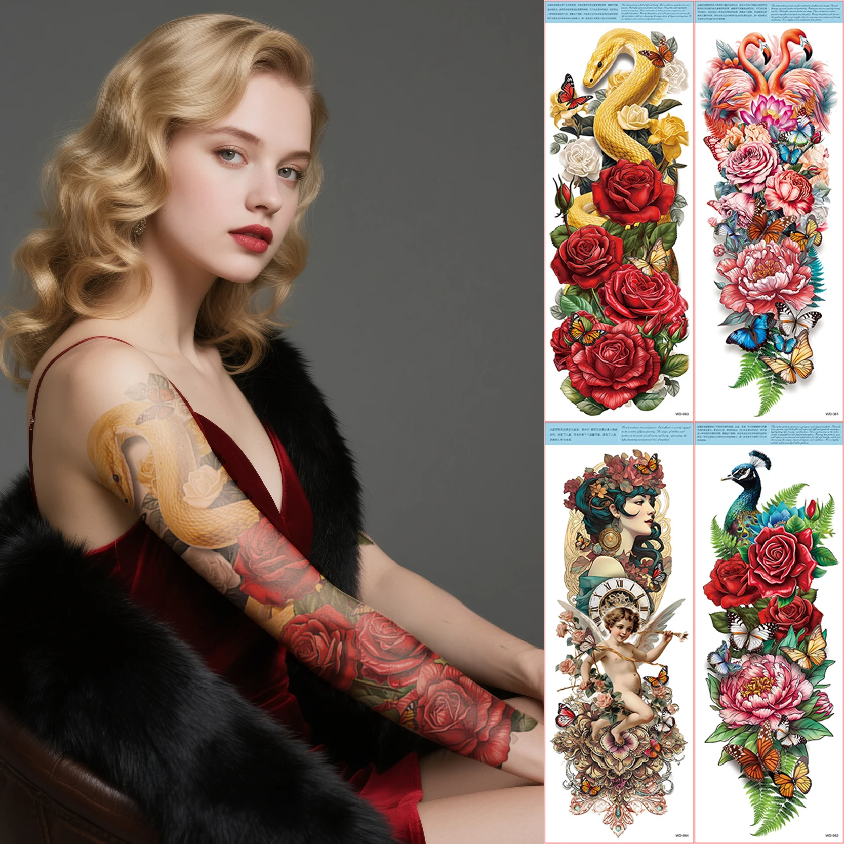 DIY Water Transfer Tattoo Stickers | Customizable Full Sleeve Designs | Bold & Washable
