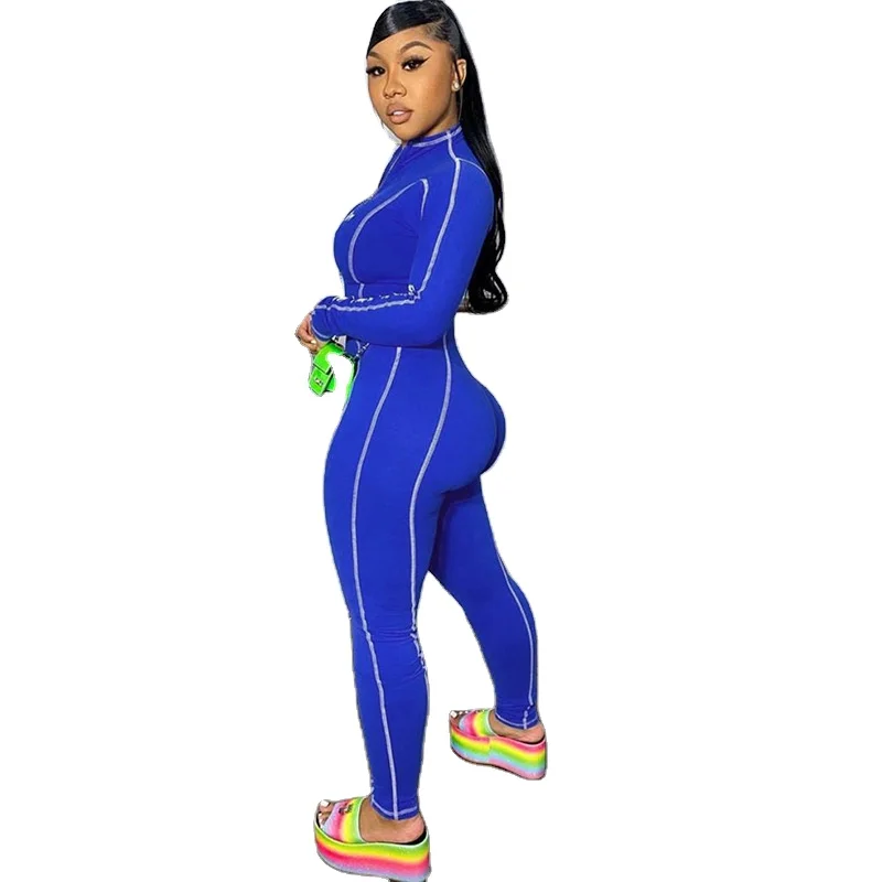 

Hot selling custom tracksuit women v neck yoga jumpsuit sexy women sports fitness