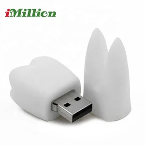 Promotional Dentist gifts Gadget Funny Wisdom teeth shaped white pvc teeth usb flash drive