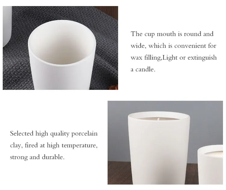 Wholesale In Bulk Home Decor Matte White Scented Candle Jar Porcelain