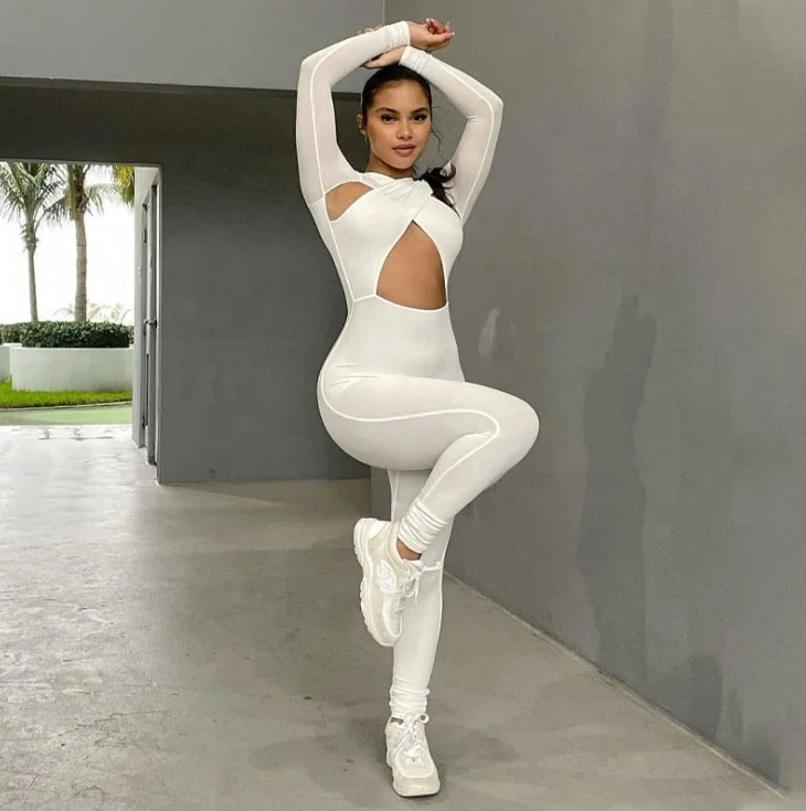 

Amazon New Solid Color Active Wear Women Yoga Jumpsuit Casual Sport Jumpsuit