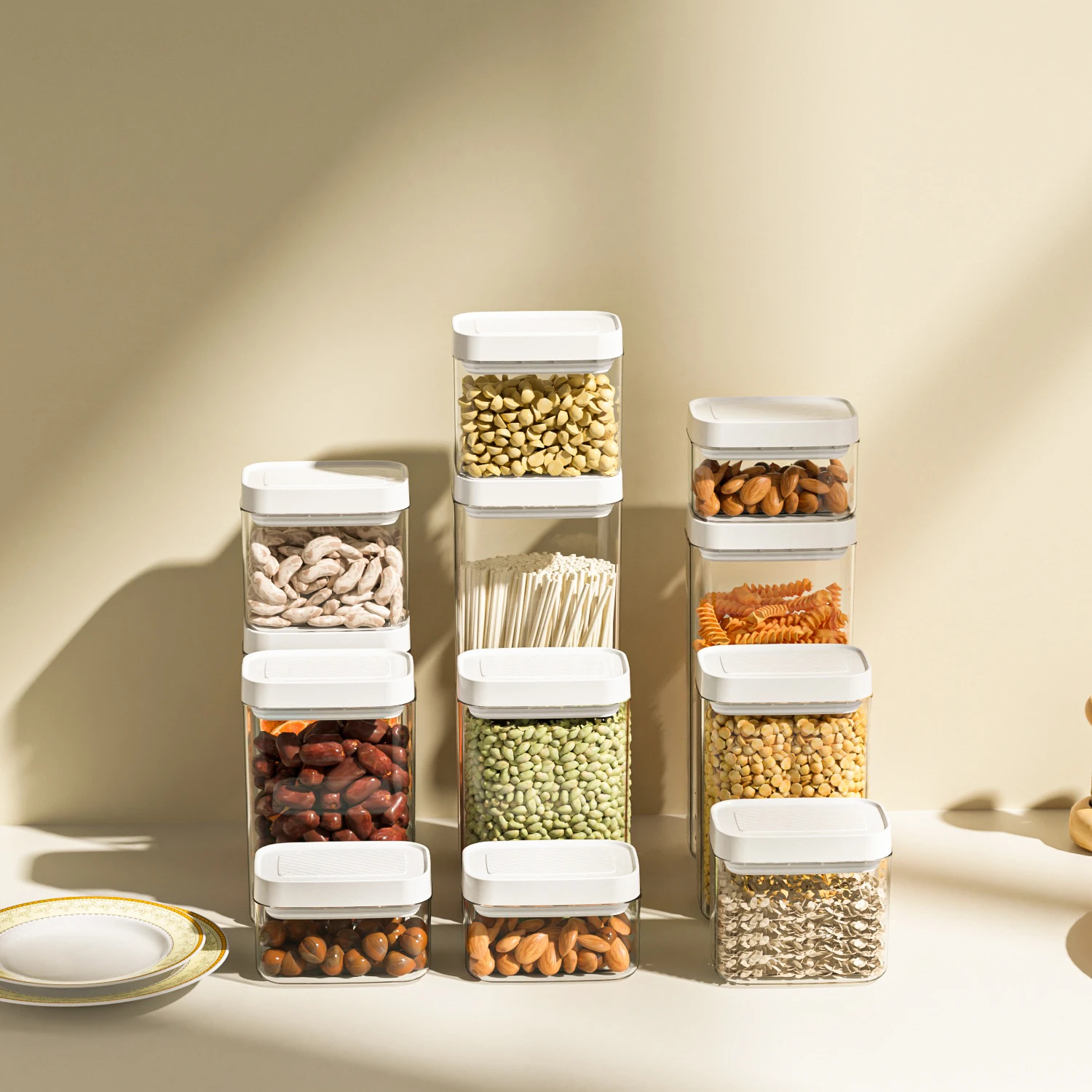 

Kitchen Storage Containers BPA Free Keep Food Fresh Plastic Food Spice Jars Canister Sets With Airtight Lid
