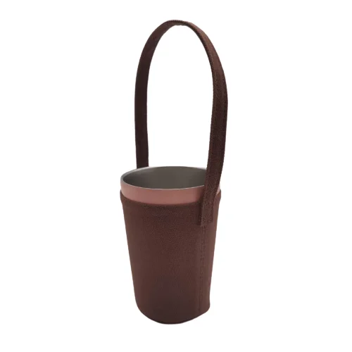 

coffee tea cup holder bottle shrink sleeve water bottle sleeve in canvas glass water bottle with sleeve Brown