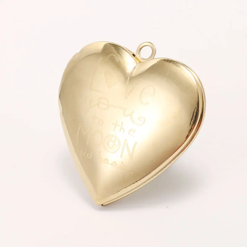 

Trendy Nickel Free Engraved Stainless Steel Polished Accessories Love Heart Shape Pendant