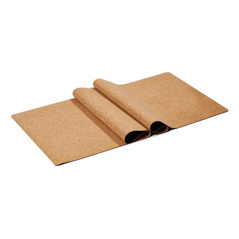 

Promotional harmless Indoor acceptable custom Non Slip Washable Solid Color Cork Yoga Mat, 3 color