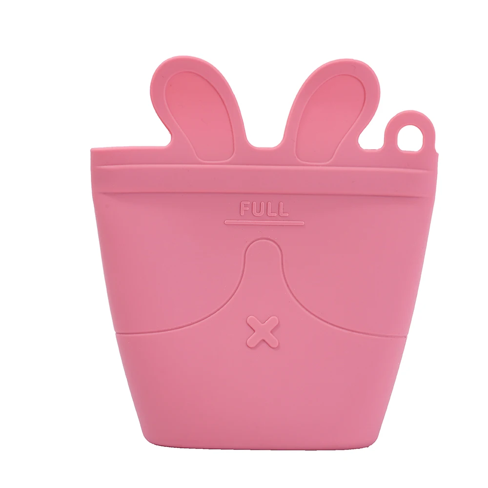 

Food Grade Reusable Toddler Kids Food Storage Bag Silicone Baby Sandwich Snack Bag with Sealing Zipper, Blue, pink, light green, customized