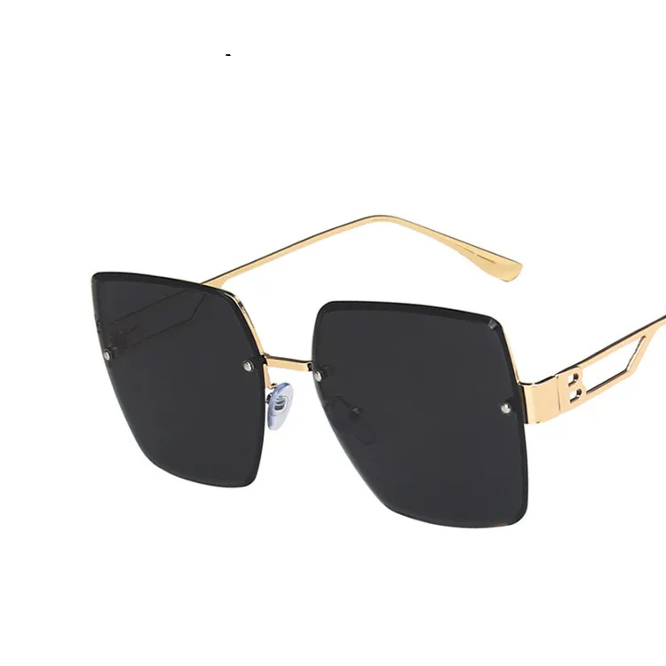 

2021 Fashion Rimless Big Frame Sunglasses Gradient Lens Shades Sunglasses MultiI Color Optional Eyewear