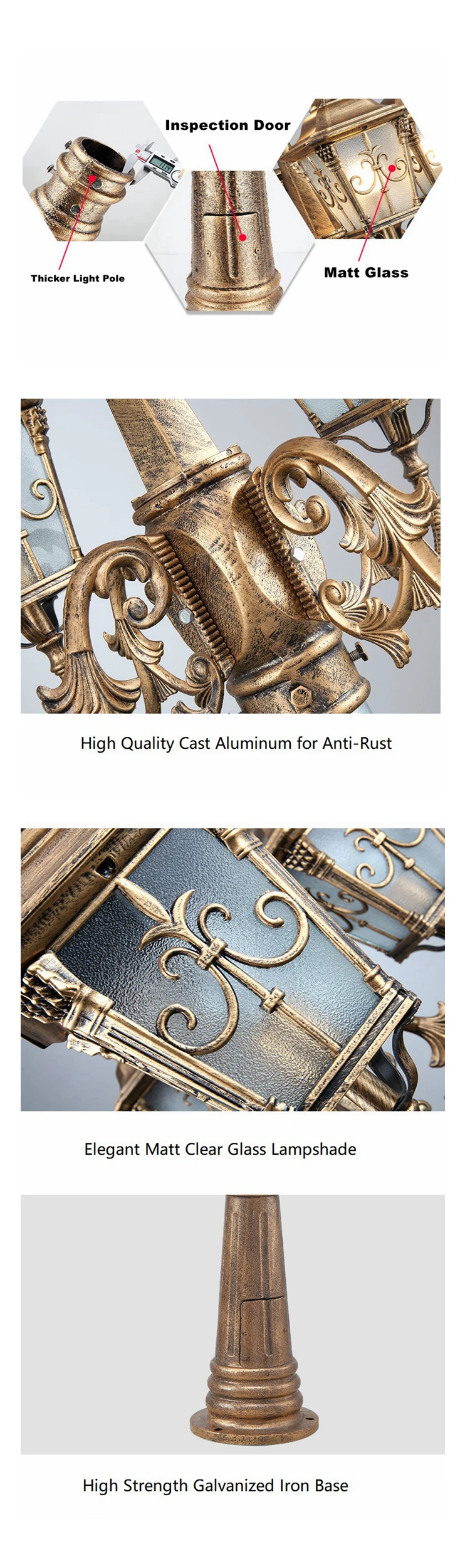 Antique Cast Aluminum Lamp Post