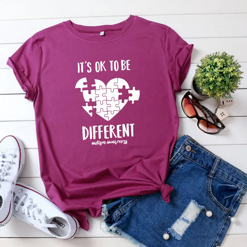 

2021 New Summer Girls Tops Casual Printing Puzzle Love Short-sleeve Cotton T-shirt