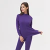 Winter Union Suit Long Johns Set Thermal Underwear For women cotton set warm top and bottom