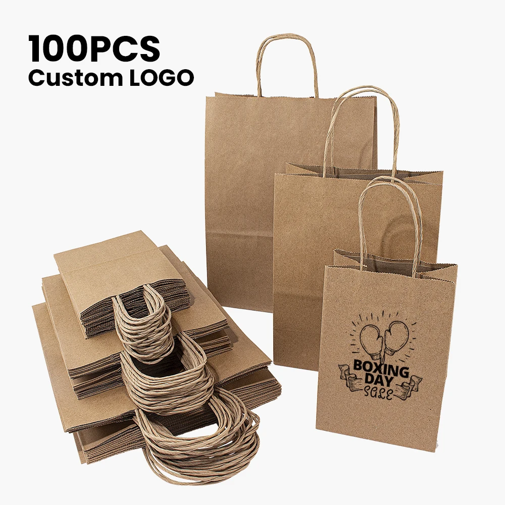 

Manufacturer Custom Logo Printed Eco-Friendly Kraft Shopping Clothing Bags Gift Package Bag Thankyou Bag for Small Business