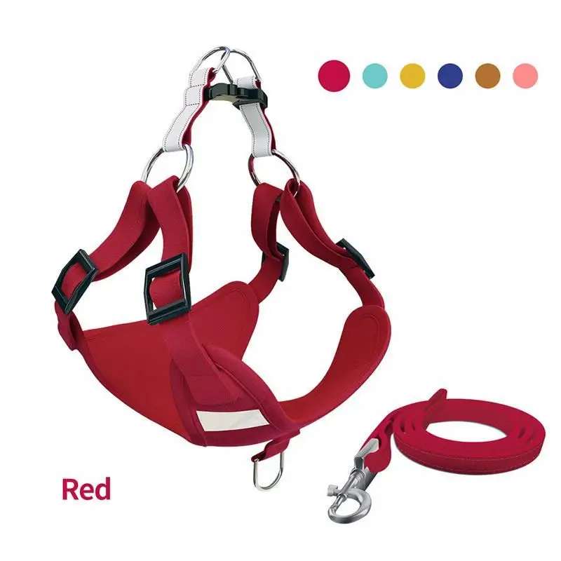

Pet chest strap reflective traction rope adjustable Multi-color vest pet chest strap pet leash set, Customized color