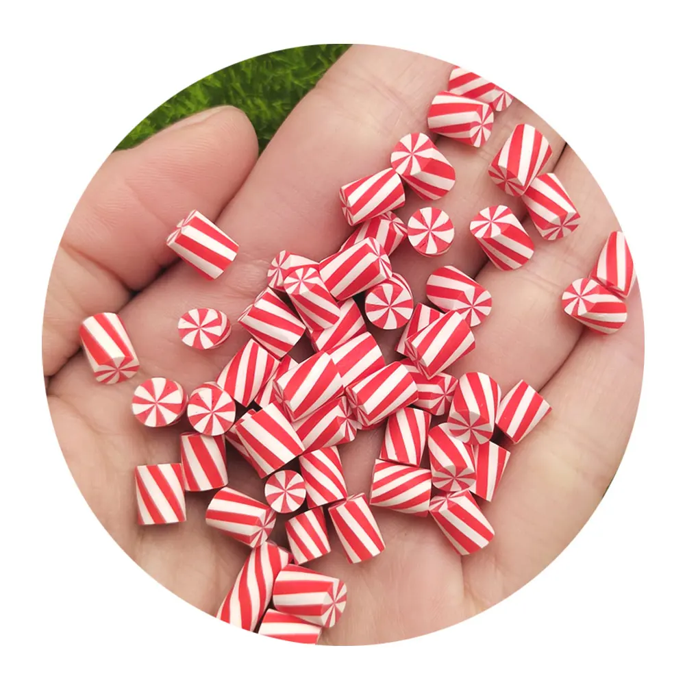 

Polymer Clay Miniature Christmas Peppermint Candy Cabochons Scrapbook Candy Toys DIY Table Decoration Crafts