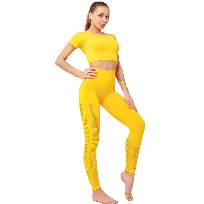 

Two Piece Set Seamless Yoga Set Support For Yoga Gym Workout Fitness 6 Colors Seamless Yoga Suit