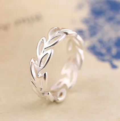

Simple leaf hollowed out plain silver ring jewelry rings