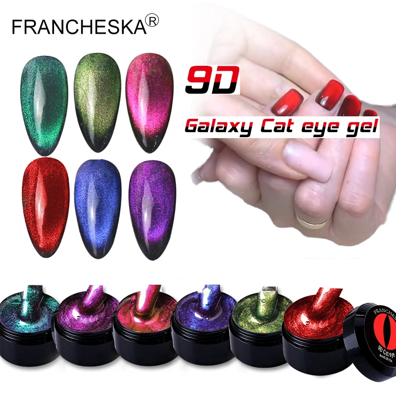 

FRANCHESKA 9d galaxy cat eye gel 6colors professional gel nail polish uv gel soak off LED ladies nail polish