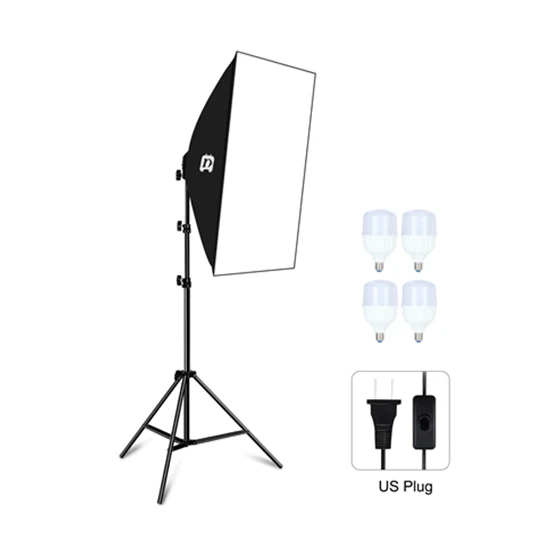 

Original PULUZ 50x70cm 30W 5700K White Light LED Lighting Softbox Kit With 1.6M stand For Studio Photography Video