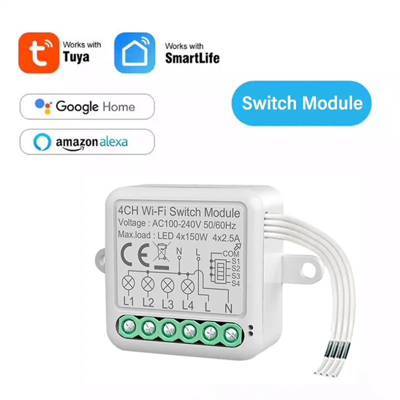 

RSH Tuya WiFi Zigbee Smart Light Switch Module Alexa Google Wireless Switches 1 2 3 4 Gang DIY Smart Breaker Relay