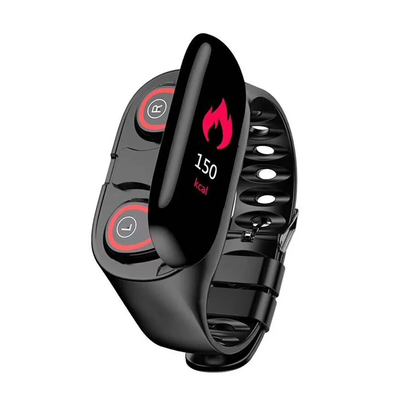 

L274 reloj inteligente con audifono smartwatch wireless headphone earphone earbuds smart watch with earbuds watch, Black