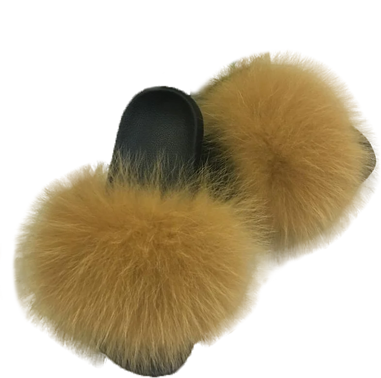 

2021 indoor faux fox fur slipper for women, Show as pictures