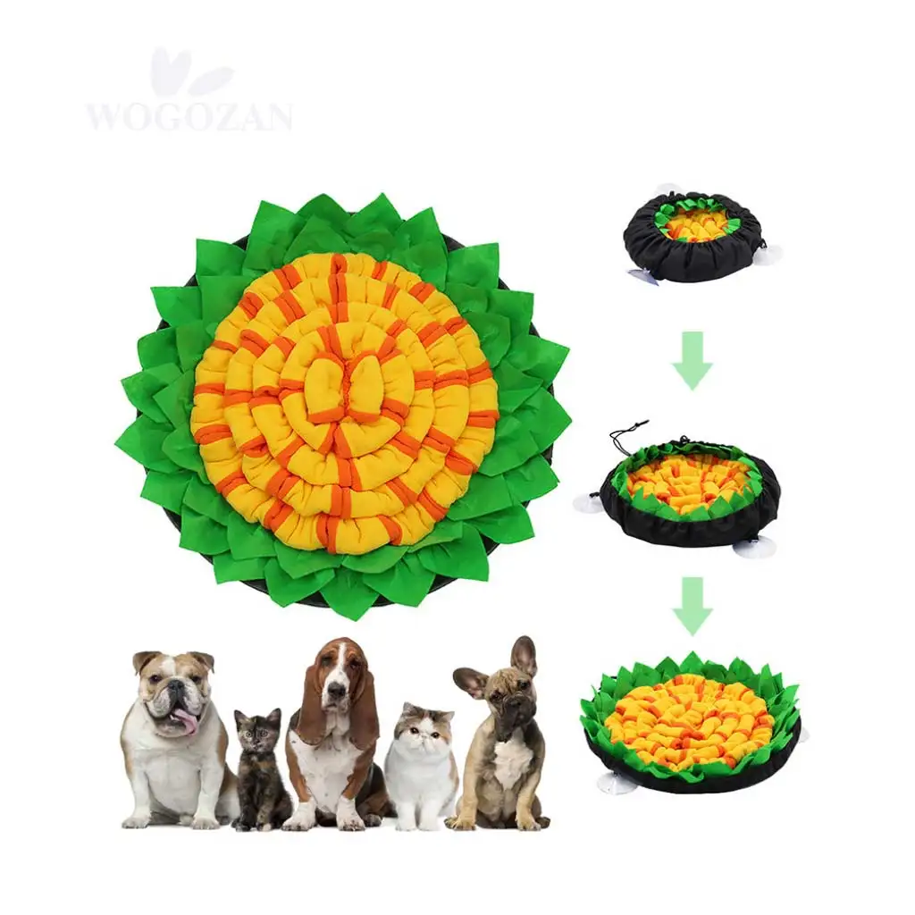 

Adjustable Sunflower Sniffing Dogs Feeding Treat Blanket With Suction Cups Stress Release Dog Snuffle Training Mat Pad, 4 colors
