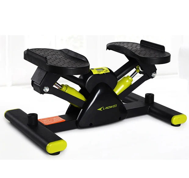 

Indoor Fitness Equipment Mini Foot Pedal Stepper Home Exercise Machine With Resistance Bands, Black and green