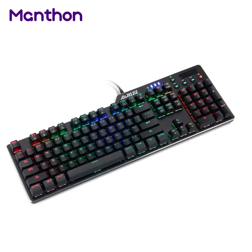

Hot Selling Ak35i Ajazz Rgb Usb C Gaming Keyboard Mechanical, Black