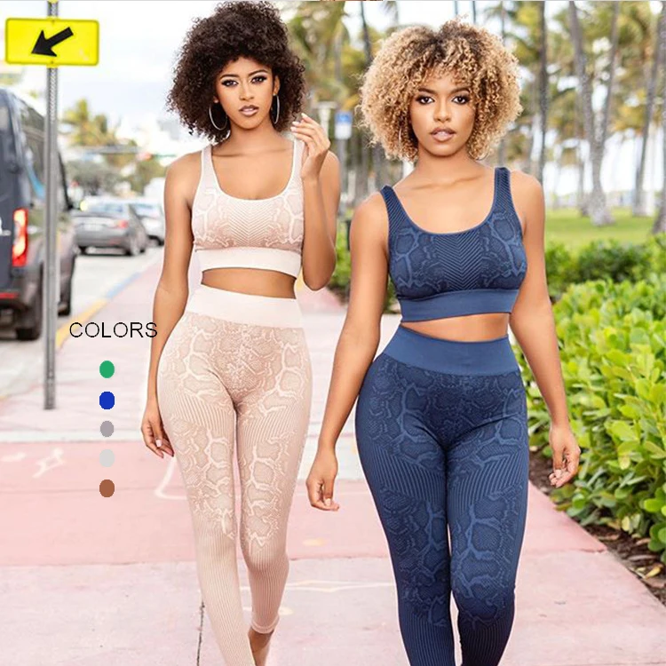 

Tops Bra And High Waist Legging Pants Fitness Yoga Sports Seamless High Quality Two Piece Set Women Clothing Suits
