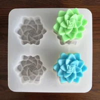 

Silicone Succulent Cactus Plant Soap Mold 4 Cavities For Cake Chocolate Candle Mould for Party Wedding Cake Decorating