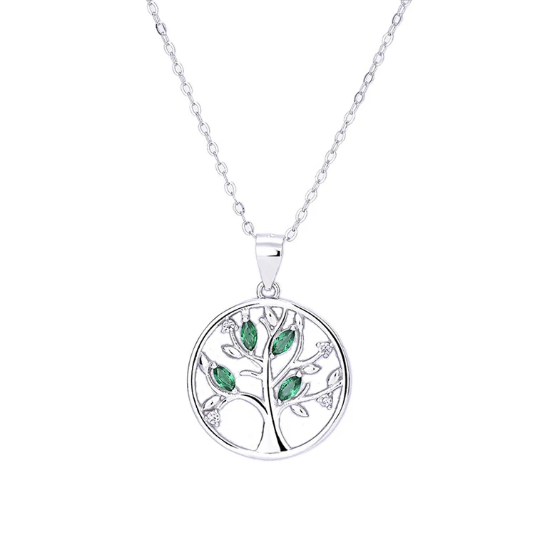 

925 silver Family Birthstone Tree Necklace Tree Of Life Pendant Necklace